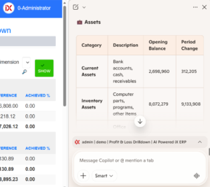 iX ERP Copilot data analysis